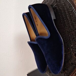 Del Toro Velvet Slipper Blue Men Size 10